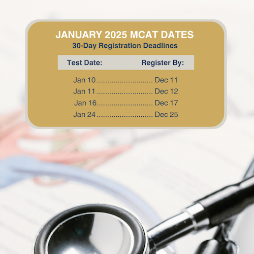 Upcoming deadlines for January MCAT exams